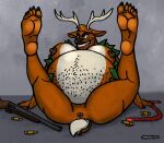 2024 5_toes anthro antlers arm_support backward_arm_support bambo barefoot belly belly_hair big_belly big_muscles big_pecs black_eyebrows black_fingernails black_nails black_nose black_toe_claws body_hair bottomless brown_anus brown_body brown_fur brown_nose bullet butt butt_from_the_front claws clenched_teeth clothed clothing colored colored_nails deer deer_avenger digit_ring digital_drawing_(artwork) digital_media_(artwork) ears_outwards erect_nipples eyebrows feet feet_up fingernails foot_fetish foot_focus fur glance grin grinning_at_viewer gun head_tuft horn huge_belly humanoid_feet humanoid_hands humanoid_heel inside jewelry kerchief legs_up looking_aside looking_aside_at_viewer looking_at_viewer male mammal moobs mostly_nude mostly_nude_anthro mostly_nude_male multicolored_body multicolored_fur muscular nails navel nipples obese obese_anthro obese_male open_clothing open_mouth open_smile open_topwear open_vest outie_navel overweight overweight_anthro overweight_male pawpads pecs pinup pivoted_ears plantigrade pose presenting presenting_hindquarters ranged_weapon red_kerchief ring sayrantesis scut_tail shaded short_tail signature sitting smile smiling_at_viewer smirk smirking_at_viewer soles solo spread_butt spreading stretching tail teasing teasing_viewer teasing_with_butt teasing_with_feet teeth toe_claws toe_ring toes toothy_grin topless topless_anthro topless_male topwear topwear_only torn_clothing torn_vest tuft two_tone_body two_tone_fur two_tone_tail vest vest_only weapon white_body white_fur
