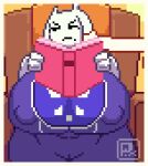 angry animated anthro big_breasts big_penis black_eyes book boss_monster_(undertale) bovid breasts camel_toe caprine clothing delta_rune_(emblem) digital_media_(artwork) duo eyebrows female floppy_ears frown fur genitals goat huge_breasts huge_hips humanoid_genitalia humanoid_penis loop male male/female mammal mouth_closed nipple_outline offscreen_character penis pixel_(artwork) pixel_animation pixzapix reading robe solo_focus symbol thick_thighs toriel undertale_(series) white_body white_ears white_fur wide_hips