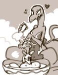  bathing bathing_another breath crossed_arms duo embarrassed female feral generation_7_pokemon greyscale heart_symbol lizard male monochrome mother_(lore) mother_and_child_(lore) mother_and_son_(lore) musical_symbol nintendo parent_(lore) parent_and_child_(lore) parent_and_son_(lore) partially_submerged pokemon pokemon_(species) pupils reptile salandit salazzle scales scalie shyguy9 size_difference slit_pupils son_(lore) suds symbol water wet 