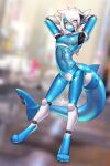 anthro hi_res joints machine male nariikhan robot robot_anthro robotic robotization solo standing translucent translucent_body translucent_tail