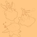 ambiguous_gender avian belly big_belly bird cramorant digestion duo flying generation_1_pokemon generation_8_pokemon hi_res nintendo pokemon pokemon_(species) raichu sequence simple_background sleeping tired vore watagenodebi