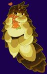 2025 2_fingers 6_arms :3 ambiguous_anthro ambiguous_gender antennae_(anatomy) anthro arthropod bangs belly big_eyes big_tail black_bottomwear black_clothing black_shorts blush bottomwear brown_antennae brown_hair carapace charlie_(serafphim) clothing colored countershade_arms countershade_face countershade_legs countershade_tail countershade_torso countershading crustacean fingers floating food fruit full-length_portrait glistening glistening_hair hair hand_on_leg hand_on_thigh heart_symbol hi_res hotpants hug hugging_object isopod malacostracan micro multi_arm multi_limb navel noseless overweight overweight_ambiguous overweight_anthro pill_bug plant portrait serafphim shaded short_hair shorts solo strawberry tail thick_arms thick_tail thick_thighs wide_hips woodlouse yellow_body yellow_skin