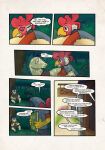  anthro avian belly bird chicken clothed clothing comic dialogue digital_media_(artwork) duo english_text galliform generation_2_pokemon hi_res male male/male nintendo phasianid pokemon pokemon_(species) text typhlosion zaryuzu_73 