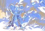  animal_focus blue_eyes blue_sclera bright_pupils chien-pao colored_sclera highres looking_at_viewer no_humans pokemon pokemon_(creature) pokemon_focus seta629211 solo tail tusks white_fur white_pupils 