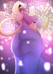 2026 absurd_res accessory alcohol anthro aurora_(nbanoob) beverage big_breasts big_butt blazethefox blonde_hair blue_eyes breasts butt champagne champagne_glass cleavage clothed clothing colored_nails container cup dress drinking_glass female fireworks flower flower_in_hair fur generation_7_pokemon glass glass_container glass_cup grey_body grey_fur hair hair_accessory hi_res holidays huge_breasts huge_butt legendary_pokemon looking_back low-angle_view nails new_year new_year_2026 night nintendo outside plant pokemon pokemon_(species) sharp_nails side_boob sky smile solo star starry_sky tail white_nails yellow_body yellow_fur zeraora