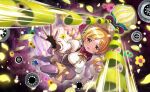  1girl aqua_bonnet aqua_flower artist_request attack black_boots black_corset black_gloves blonde_hair blue_flower bonnet boots bow bowtie candeloro clenched_hand corset detached_sleeves determined doppel_(madoka_magica) dot_nose drill_hair fingerless_gloves flower frown full_body game_asset gloves grey_thighhighs hair_through_headwear hat hat_flower highres lace-trimmed_headwear lace_trim light_blush light_particles long_hair long_sleeves magia_record:_mahou_shoujo_madoka_magica_gaiden magical_girl mahou_shoujo_madoka_magica mahou_shoujo_madoka_magica_magia_exedra miniskirt motion_lines multicolored_boots official_art open_mouth outline outstretched_arm petals pink_background pink_flower pink_rose pleated_skirt puffy_long_sleeves puffy_short_sleeves puffy_sleeves red_bow red_bowtie ribbon rose shirt short_sleeves skirt speed_lines striped_clothes striped_thighhighs tareme thigh_boots thighhighs tomoe_mami traditional_bowtie twin_drills two-tone_boots v-shaped_eyebrows vertical-striped_clothes vertical-striped_thighhighs white_outline white_shirt white_sleeves yellow_boots yellow_bow yellow_bowtie yellow_eyes yellow_flower yellow_ribbon yellow_skirt 