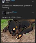 2026 4_fingers ambiguous_gender anthro arm_tuft biped black_body black_eyebrows black_fur black_nose black_sclera blue_eyes brown_eyes canid canine casualties:_unknown chest_tuft dialogue digital_drawing_(artwork) digital_media_(artwork) dirt dirty_face dirty_fur dirty_hands duo eating eating_dirt ellipsis english_text exclamation_point experiment_(scav_prototype) eyebrows fangs fingers fluffy fluffy_chest fox fur glistening glistening_eyes grass gunsaw happy head_tuft humor hybrid insult lying mammal meme milky_(gunsaw) mixed_media murid murine narrowed_eyes neck_tuft on_front open_mouth orange_sclera orange_tongue photo_background photography_(artwork) plant raised_eyebrows rat rodent sawian screencap shaded shitpost snout social_media teeth text tongue tuft tumblr user_interface website white_body white_fur wickflix