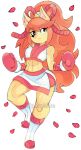  anthro bell boots boxing_gloves canid canine ceroba_ketsukane clothing female footwear fox handwear hi_res mammal midriff muscular muscular_female navel shoes solo undertale_yellow zipskyblue 