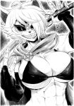 2026 5_fingers abs absurd_res ahoge anthro armwear bikini bikini_top breasts cape chest_tuft cleavage clothed clothing demon demonkat_(psychflood) domestic_cat elbow_gloves felid feline felis female fingerless_gloves fingers gloves greyscale hair hair_over_eye handwear hi_res holding_melee_weapon holding_object holding_sword holding_weapon katana looking_at_viewer mammal melee_weapon monochrome muscular muscular_female nails occult_symbol pentagram pltnm06ghost sharp_nails sharp_teeth short_hair signature simple_background smile solo swimwear sword symbol teeth toothy_grin tuft two-piece_swimsuit weapon white_background