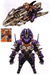  1boy absurdres beatmania_iidx bemani character_request from_above goli_matsumoto helmet highres male_focus mecha multiple_views official_art perspective robot scan science_fiction simple_background third-party_source vehicle_request white_background 