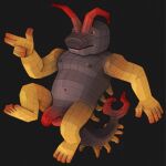 abstract_art anthro arthropod cubism flaccid foreskin genitals hi_res low_poly male millipede multi_leg multi_limb myriapod penis polygonal_body ravuer red_penis simple_background slightly_chubby slightly_chubby_male solo