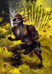 2023 anthro antlers bambo barefoot bent_legs big_muscles big_pecs biped black_hooves black_nipples black_nose bodily_fluids bottomwear brown_body brown_fur bulge butt camo clenched_teeth clothed clothing colored crouching cum deer deer_avenger detailed digital_drawing_(artwork) digital_media_(artwork) digitigrade ejaculation erection erection_under_shorts falling_leaves fart fart_cloud fart_fetish feet fingers fist forest fur gas gas_cloud genital_fluids genitals grass green_fart_cloud green_gas_cloud headgear headkerchief headwear hi_res hooved_fingers hooves horn humanoid_hands kerchief leaf lines_on_body macho male mammal military_shorts motion_lines multicolored_body multicolored_fur muscular muscular_anthro muscular_male nipples outside pecs penis pinup plant pose red_headkerchief red_kerchief shaded shorts smile solo squatting_pose standing tan_body tan_fur teeth ten-kun throbbing throbbing_penis top_heavy topless topless_anthro topless_male tree two_tone_body two_tone_fur wide_hips wiggle_lines