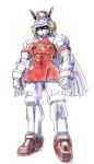  animal_ears apharmd bow bowtie dress full_body gold_ship_(red_strife)_(umamusume) gold_ship_(umamusume) horse_ears horse_girl kin-san_(sasuraiga) long_hair looking_at_viewer mecha mecha_musume purple_eyes red_dress robot science_fiction sleeveless sleeveless_dress solo umamusume virtual_on weapon 