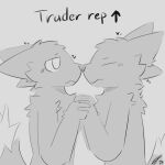 2026 :3 ambiguous/ambiguous ambiguous_gender anthro arm_tuft big_ears big_eyes biped blush blush_lines canid canine casualties:_unknown cheek_tuft chest_tuft digital_drawing_(artwork) digital_media_(artwork) dipstick_tail directional_arrow duo experiment_(scav_prototype) eyebrows eyes_closed facial_tuft fluffy fluffy_chest fox gameplay_mechanics grey_background hand_holding head_tuft heart_symbol hybrid looking_at_another mammal markings murid murine nose_to_nose nude raised_tail rat rodent romantic sawian shoulder_tuft side_view signature simple_background sketch snout standing tail tail_markings tuft zhodholm