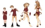  absurd_res anthro blonde_hair breasts butt clothing cloven_hooves dress female fur giraffid growth hair hi_res hooves horn human human_to_anthro long_neck mammal naturaldisaster ossicone sequence solo species_transformation spots spotted_body spotted_fur tail_tuft torn_clothing transformation tuft 