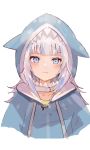  1girl bangs blue_eyes blue_hair blue_hoodie blush fang gawr_gura highres hololive hololive_english hood long_sleeves looking_at_viewer moth1 multicolored_hair open_mouth shark_girl shark_hood shark_tail sharp_teeth smile solo streaked_hair tail teeth virtual_youtuber white_hair 