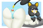  absurd_res anthro big_butt black_hair breasts butt clothing elastic_(aj_the_flygon) emolga female hair hi_res looking_back nintendo pok&eacute;mon pok&eacute;mon_(species) sblueicecream solo underwear video_games wide_hips yellow_eyes 