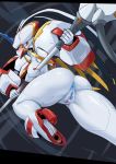  &lt;3 action_pose anus blush bodily_fluids breasts butt censored darling_in_the_franxx female genital_fluids genitals hi_res humanoid looking_back machine melee_weapon not_furry pochincoff polearm pose pussy pussy_juice robot robot_humanoid simple_background solo spear strelizia studio_trigger weapon 