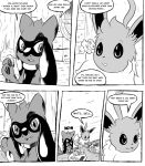  baby_pok&eacute;mon comic dialogue eevee female greyscale hi_res koray_(clockwork_journeys) male monochrome nintendo onomatopoeia pok&eacute;mon pok&eacute;mon_(species) pok&eacute;mon_mystery_dungeon riolu sound_effects speech_bubble text video_games vivian_(clockwork_journeys) xetajts 