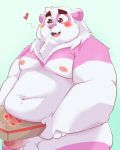  &lt;3 2020 absurd_res anthro balls belly blush delivery_(commerce) food food_delivery fur genitals giant_panda hi_res humanoid_genitalia humanoid_penis kemono male mammal moobs navel nipples overweight overweight_anthro overweight_male penis pizza pizza_box pizza_delivery qqmelon888 solo ursid white_body white_fur 