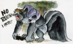  calvin cervelet clothing invalid_tag mammal mephitid monster painting_(artwork) skunk smelly traditional_media_(artwork) transformation watercolor_(artwork) were weremephitid werenimal wereskunk 