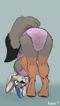  absurd_res alyona_fuchs anthro bent_over blue_eyes canid canine diaper feces female fox full_diaper hi_res katlin mammal messy_diaper open_mouth simple_background soiled_diaper soiling solo stretching yoga 