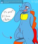  anthro ask_blog ball hi_res male nintendo petro_(artist) pok&eacute;mon pok&eacute;mon_(species) presenting slit solo totodile video_games 