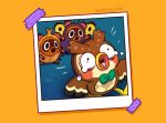  2020 animal_crossing anthro avian bird blathers_(animal_crossing) bodily_fluids brown_body brown_fur canid canine clothing costume crying fur giraffaloops group halloween holidays mammal nintendo owl raccoon_dog scared tanuki tears text timmy_nook tommy_nook video_games 