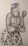  anthro black_clothing black_hoodie black_topwear briefs clothing drawyourfursona felid hi_res hoodie male mammal meme meme_clothing neonmushu pantherine solo standing tiger topwear underwear white_clothing white_underwear 