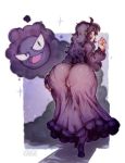  animal_humanoid big_butt black_hair butt clothing dress female footwear gastly ghost hair hex_maniac hi_res human humanoid long_hair looking_back mammal mammal_humanoid nintendo open_mouth pok&eacute;mon pok&eacute;mon_(species) pwcsponson shoes simple_background smoke solo spirit standing video_games 