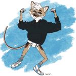  1:1 2020 anthro black_clothing black_hoodie black_topwear briefs clothing drawyourfursona felid grahamcat hi_res hoodie male mammal meme meme_clothing solo standing topwear underwear white_clothing white_underwear 