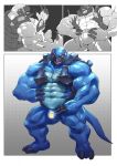  2020 abs amphibian anthro bdsm biceps biped black_and_white blizzard_entertainment blue_body bound bulge carracosta chastity_bulge chastity_device comic digital_drawing_(artwork) digital_media_(artwork) encasement erection esonver fossil_pok&eacute;mon glistening goo_transformation greyscale hi_res latex_transformation lock lock_bulge lock_symbol looking_at_viewer male mask monochrome muscular muscular_anthro muscular_male nintendo nude null_bulge open_mouth overwatch padlock_symbol pecs pok&eacute;mon pok&eacute;mon_(species) reinhardt_(overwatch) reptile rubber scalie shell simple_background solo transformation turtle video_games 