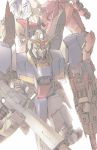  beam_rifle clenched_hand close-up energy_gun glowing glowing_eyes green_eyes gun gundam holding holding_gun holding_weapon kyoshi_takigawa looking_down mecha solo_focus v-fin weapon zeta_gundam zeta_gundam_(mobile_suit) 