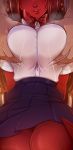  &lt;3 ambiguous_gender bottomwear clothing demon female female/ambiguous groping_breasts hi_res humanoid male meru_(merunyaa) merunyaa not_furry_focus school_uniform skirt spade_tail uniform 