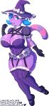  alpha_channel anthro big_breasts breasts cleavage clothed clothing female hat headgear headwear hi_res impaledwolf legwear magic_user pentagram pool_toy simple_background solo stockings thick_thighs transparent_background unknown_species witch witch_hat 