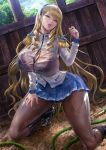  bra celia_cumani_aintree cleavage heels lexaiduer pantyhose see_through uniform walkure_romanze wet 