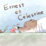  &lt;3 1:1 anthro blush brown_body brown_fur c&eacute;lestine clothed clothing digital_media_(artwork) duo ernest ernest_and_c&eacute;lestine eyes_closed female fur grey_body grey_fur hi_res male mammal mouse murid murine nose_to_nose overweight red_clothing rodent size_difference smile ursid young 