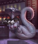  absurd_res agent_torque anthro armor claws da_polar_inc female hi_res leaning looking_at_viewer navel nude reptile scalie smile snake solo teeth video_games x-com x-com:_chimera_squad 