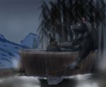  2018 alcohol anthro armello axe bathing beverage black_body black_fur bottle braided_fur bucket canid canine canis contemplating fang_(armello) forest fur glowing holding_axe holding_beverage holding_object holding_weapon looking_aside male mammal melee_weapon metal-head-rush mountain night notched_ear nude outside scar sitting snow solo star steam tree video_games water weapon wet wolf 