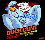  2020 anatid anseriform anthro avian beak bird blue_body bodily_fluids breasts dialogue duck duck_hunt ejaculation english_text female fingering fingering_self genital_fluids genitals humor looking_pleasured masturbation moan nintendo nipples non-mammal_breasts nude parody pko profanity pussy pussy_ejaculation pussy_juice solo sound_effects text vaginal vaginal_fingering vaginal_masturbation video_games 