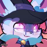  1:1 clothing deltra eeveelution eyewear gingy_k_fox glasses hat headgear headwear nintendo pok&eacute;mon pok&eacute;mon_(species) shiny_pok&eacute;mon sylveon video_games witch_hat 