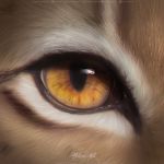  1:1 2020 ambiguous_gender ambiguous_species brown_body brown_fur close-up digital_media_(artwork) etskuni eye_reflection eyes_close-up fur glistening glistening_eyes looking_at_viewer orange_eyes reflection 