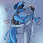  1:1 anthro anthrofied baby_pok&eacute;mon duo erection frottage fuze genitals hi_res humanoid_genitalia humanoid_penis kissing machoke male male/male nintendo nude penis pok&eacute;mon pok&eacute;mon_(species) riolu sex shower touching_tips video_games 