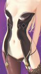  1girl absurdres bare_arms bare_shoulders black_legwear black_panties blonde_hair breasts close-up eleaaa fischl_(genshin_impact) genshin_impact highres navel pale_skin panties revealing_clothes single_thighhigh sleeveless small_breasts solo stomach thighhighs underwear 