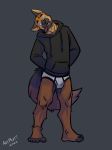  anthro black_clothing black_hoodie black_topwear briefs canid canine canis clothing domestic_dog drawyourfursona hi_res hoodie k-9 male mammal meme meme_clothing solo standing topwear underwear white_clothing white_underwear 