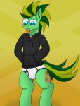  absurd_res black_clothing black_hoodie black_topwear briefs clothing drawyourfursona hasbro hi_res hoodie male meme meme_clothing my_little_pony solo standing tacomytaco topwear underwear white_clothing white_underwear 