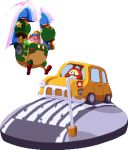  armor car driving goggles goggles_on_head ground_vehicle kirby kirby:_planet_robobot kirby_(series) lowres mecha motor_vehicle no_humans pixel_art road robobot_armor simple_background traffic_light waddle_dee warabin_(suteki_denpun) white_background 