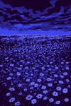  5ner animated animated_gif cloud cloudy_sky field flower flower_field highres lightning limited_palette meadow monochrome night no_humans original outdoors pixel_art purple_theme rain scenery sky storm storm_cloud tagme 