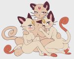  2018 anthro big_breasts blush breasts daughter feline female group looking_at_viewer mammal meowth mother mother_and_daughter napdust nintendo nude parent persian pok&eacute;mon pok&eacute;mon_(species) red_eyes sibling sister twins video_games 