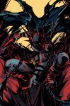  1boy absolute_batman absolute_dc axe back_spikes bat_mask batman batman_(absolute_dc) batman_(series) batman_symbol battle_axe belt bodysuit comic_cover commentary cover cover_page dc_comics english_commentary grey_bodysuit highres holding holding_axe lifting_object male_focus muju multicolored_suit official_art solo superhero_costume taut_bodysuit taut_clothes third-party_source two-tone_suit utility_belt weapon 